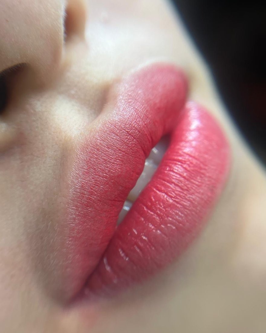 Client portrait with finished lips
